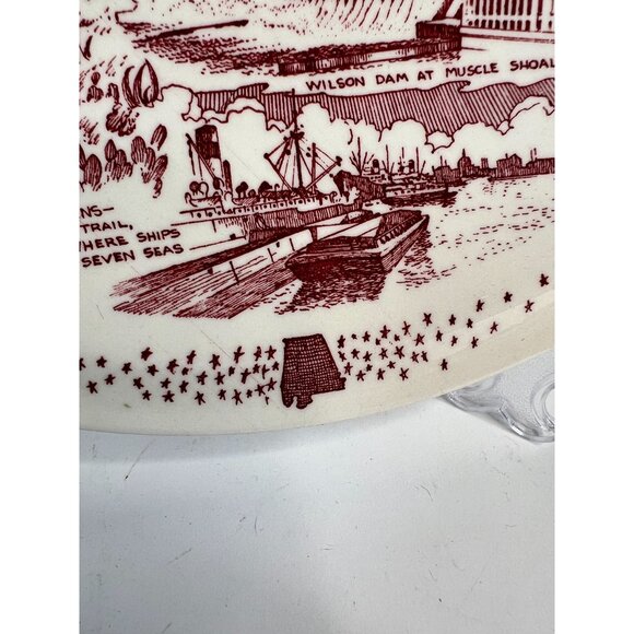 Vintage Vernon Kilns Alabama Souvenir Plate - Picture 6 of 16